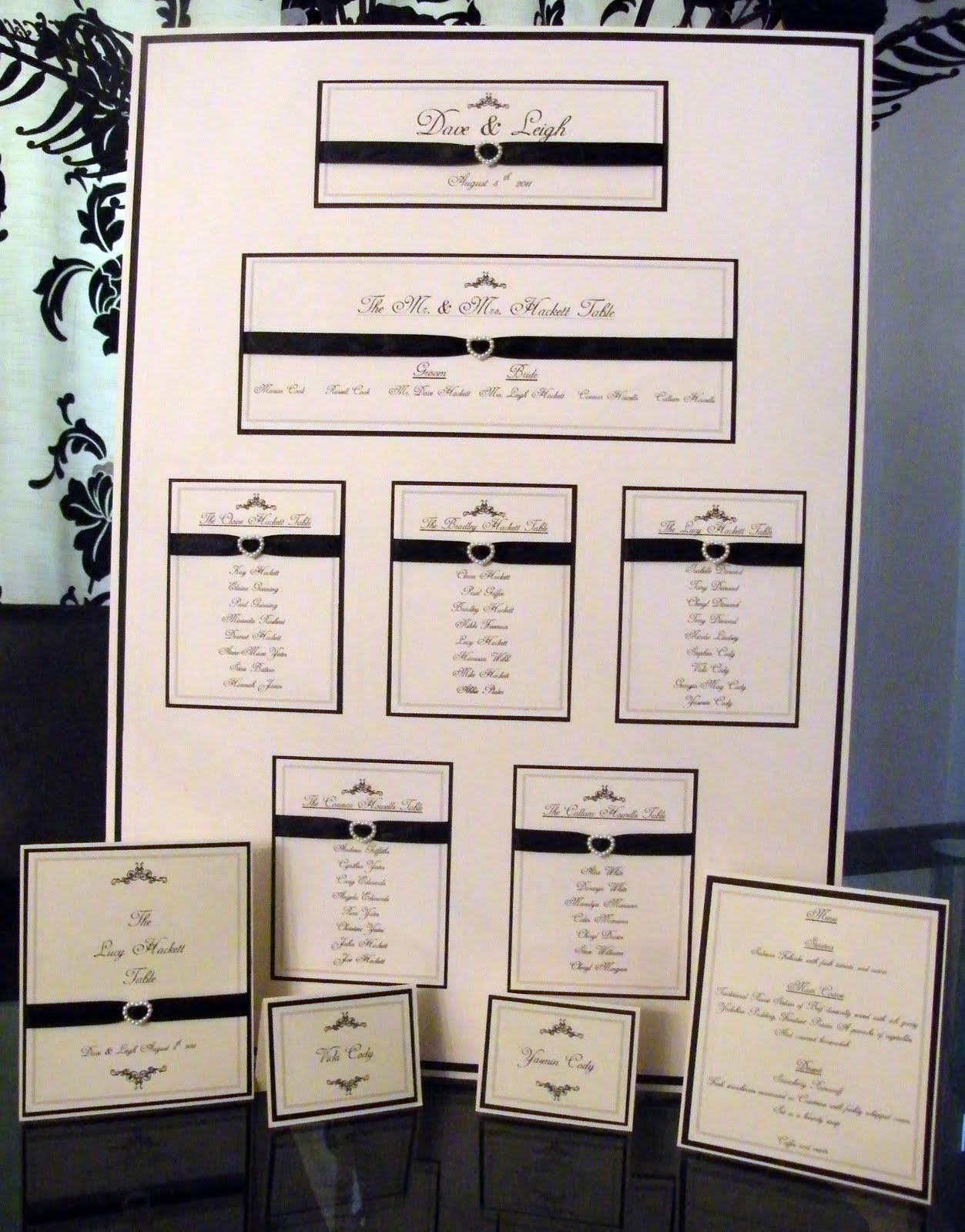 wedding table cards templates