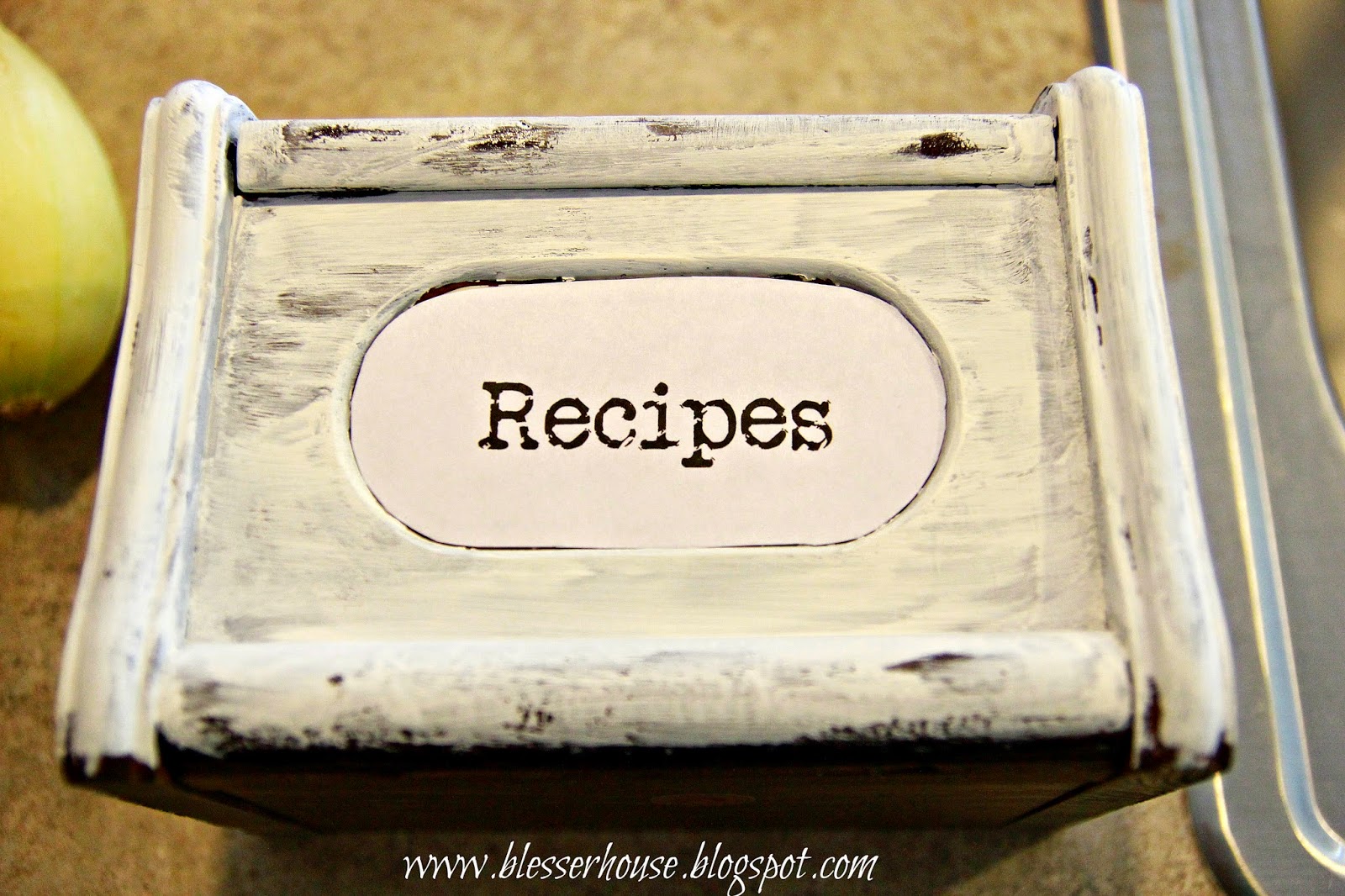 Thrifted Bread Box / Recipe Box Makeover Bless'er House