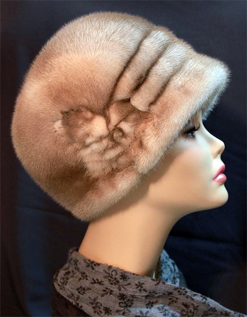 Женские зимние шапки из норки