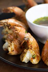 Spicy Butterflied Jumbo Shrimp w/ Yuzu Kosho Marinade and Dipping Sauce