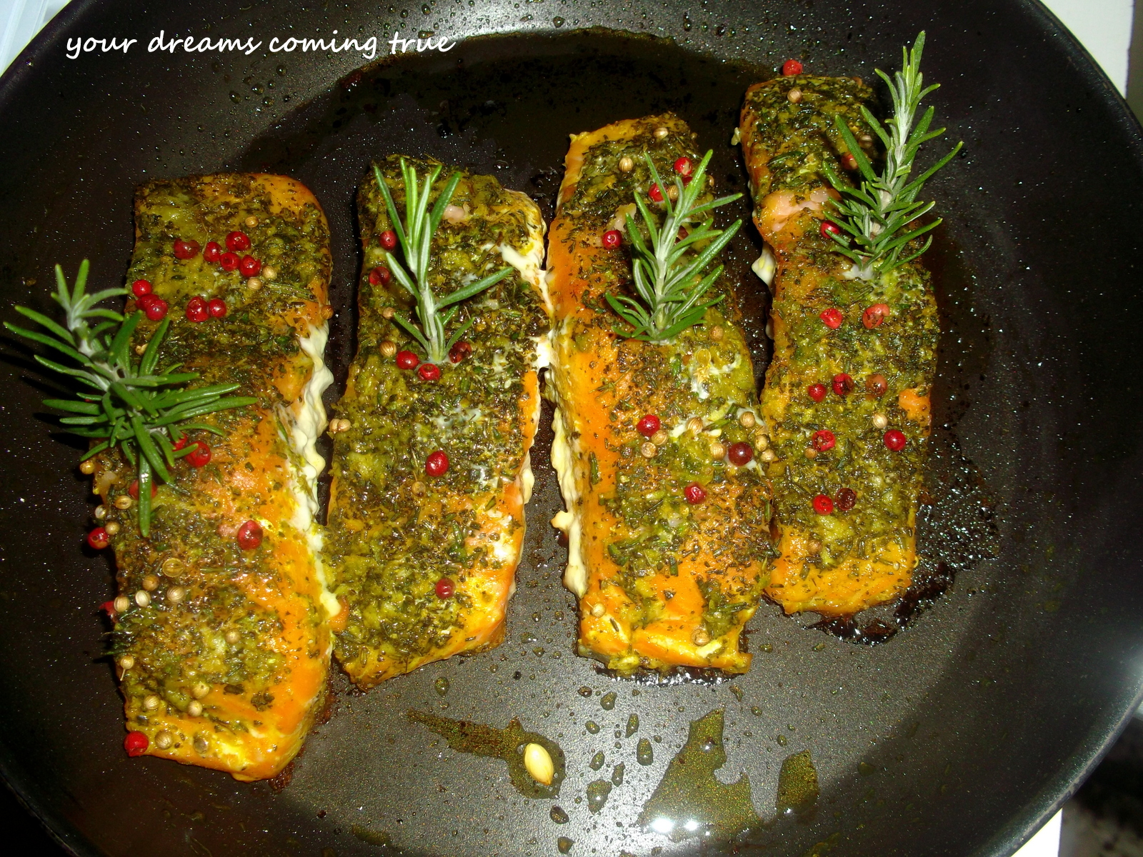 Fresh Salmon Filet.Slow...Slow...Slow Cooking On Stove Top.