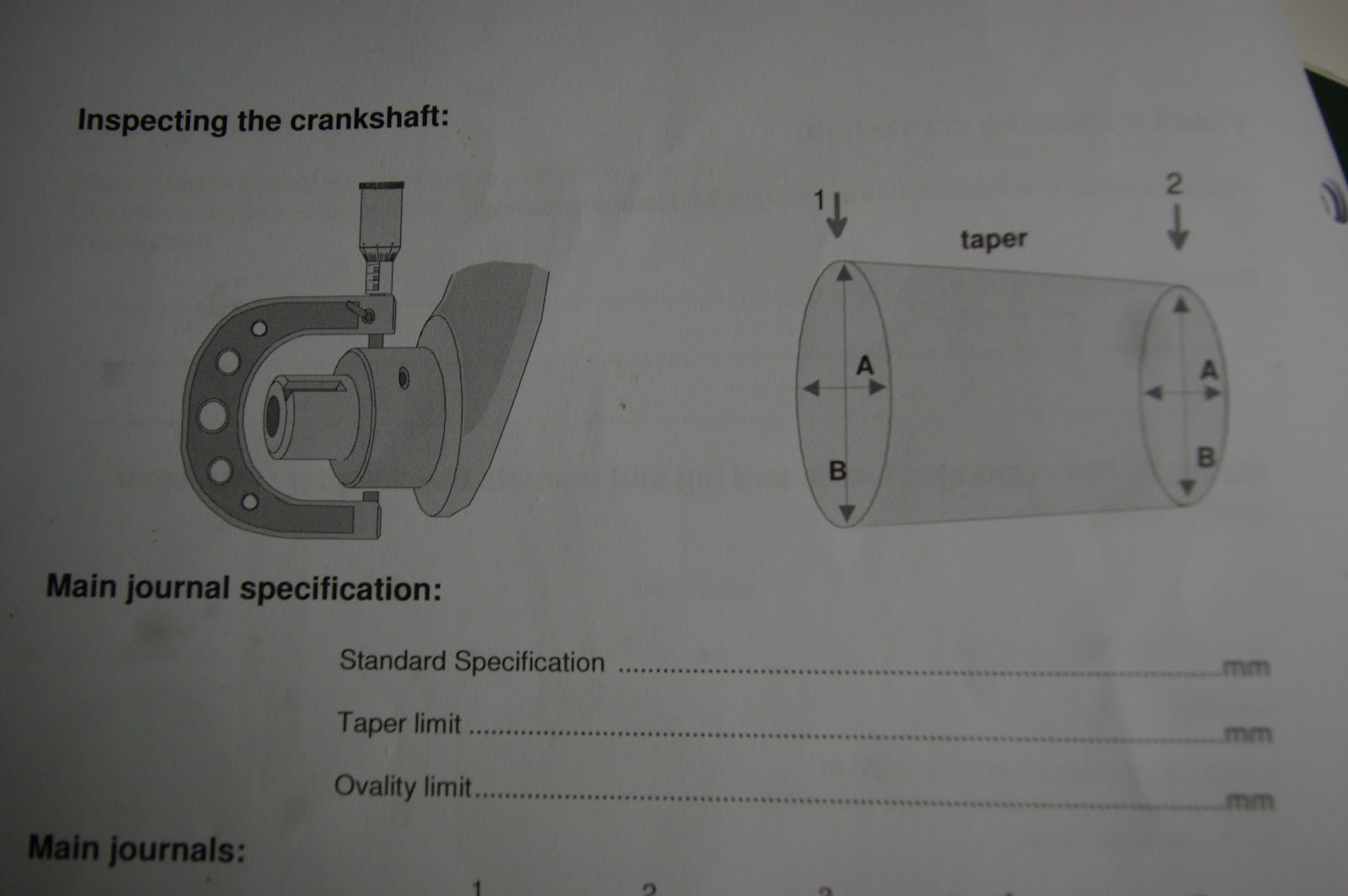 Engines Cylinder Block Measurements