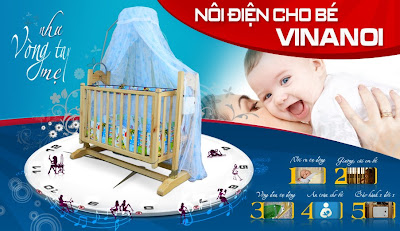 Nôi cho điện bé vinanoi với tính năng làm nôi giường cũi võng ru tự động