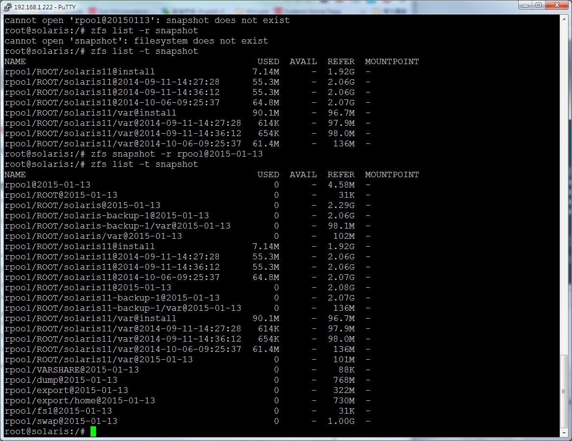 IT 小筆記 ZFS snapshot & rollback 快照及還原