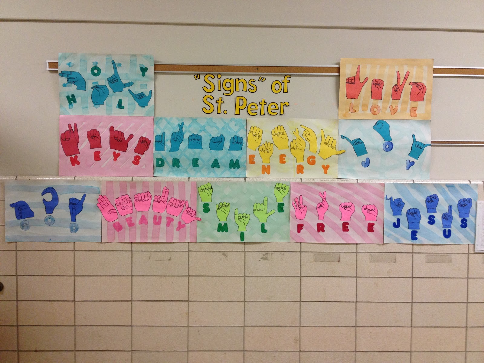 Bits and Pieces of Middle School Sign Language Art Project