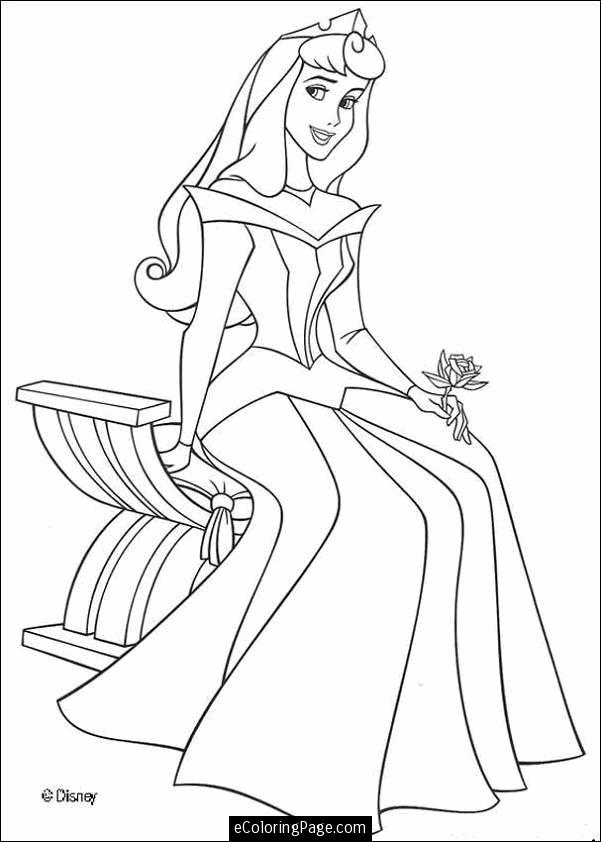 Kids Page: Disney Princess Aurora With A Rose Coloring Pages