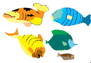 Colorful cartoon fish. It was so much fun to create them. (fish)
