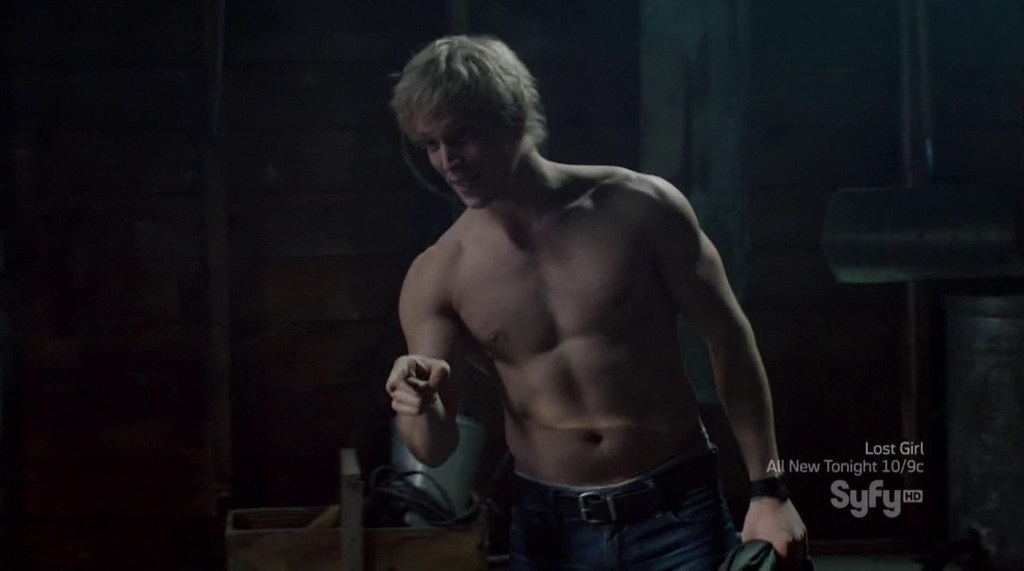 Jon Cor is shirtless in the episode "The Ties that Blind" of Bein...
