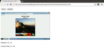 current time and duration of video current time and duration of video
