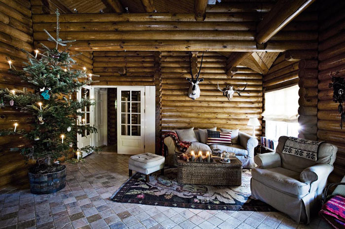 Rustik chateaux: decoración de una casa rustica en navidad