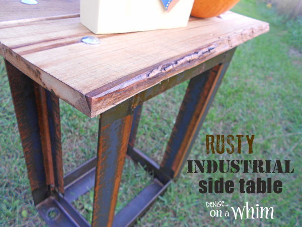 Rusty Industrial Side Table from Denise on a Whim