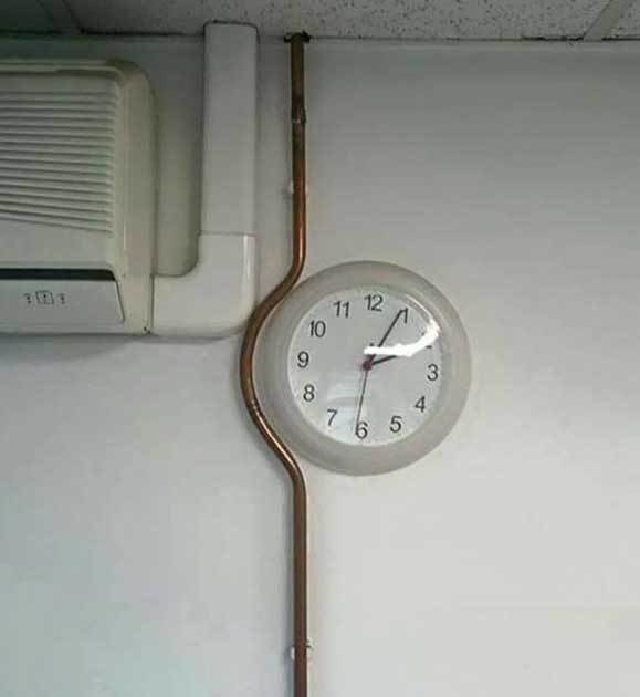 You could have moved the clock screw over. But, what the hell. Go around it ~
