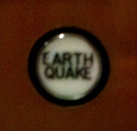 The 'EARTHQUAKE' button in an elevator at the Seattle Sheraton