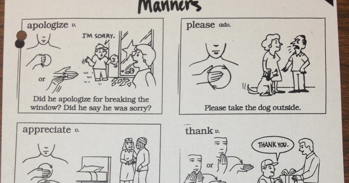 Sajben Sign Language Manners Packet