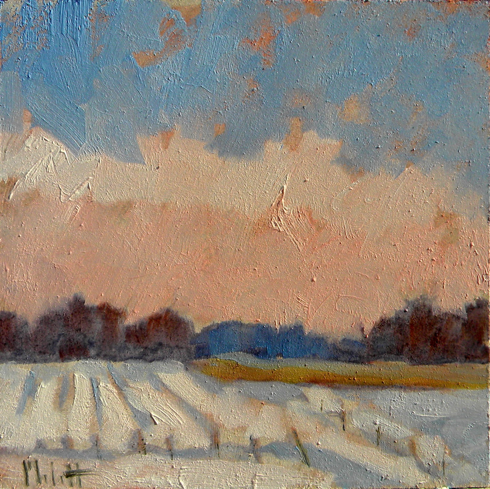 Painting Daily Heidi Malott Original Art Snow Winter Painting Rural