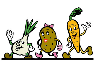 Happy Vegetable :: Clip Art :: Line Drawing :: Outlines