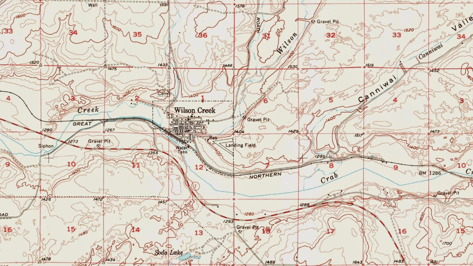 Big Bend Railroad History 1956 Wilson Creek Topo Map