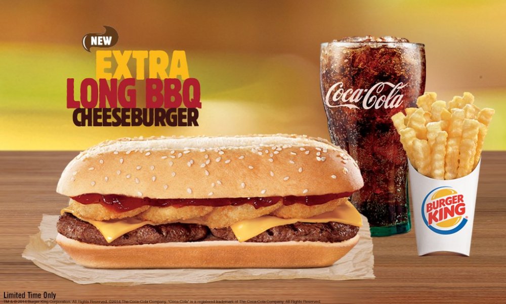 News Burger King New Extra Long BBQ Cheeseburger Brand Eating