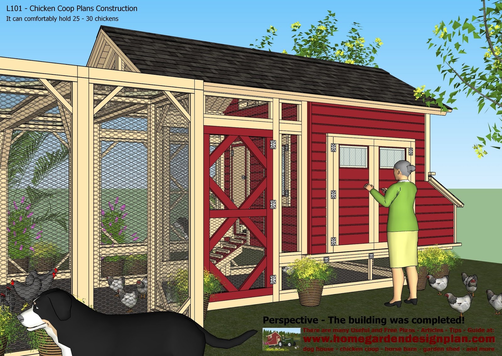 home garden plans L101 Chicken Coop Plans Construction Chicken Coop Design How To Build