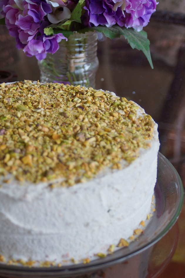 Happy Medley Pistachio Cake w/ Honey Butter Cream Frosting
