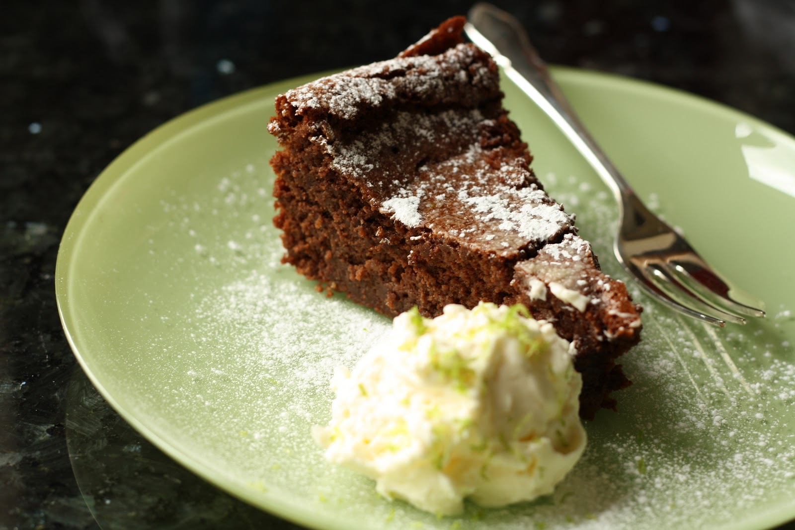 HALF A POT OF CREAM Nigella's Flourless Chocolate Lime Cake with