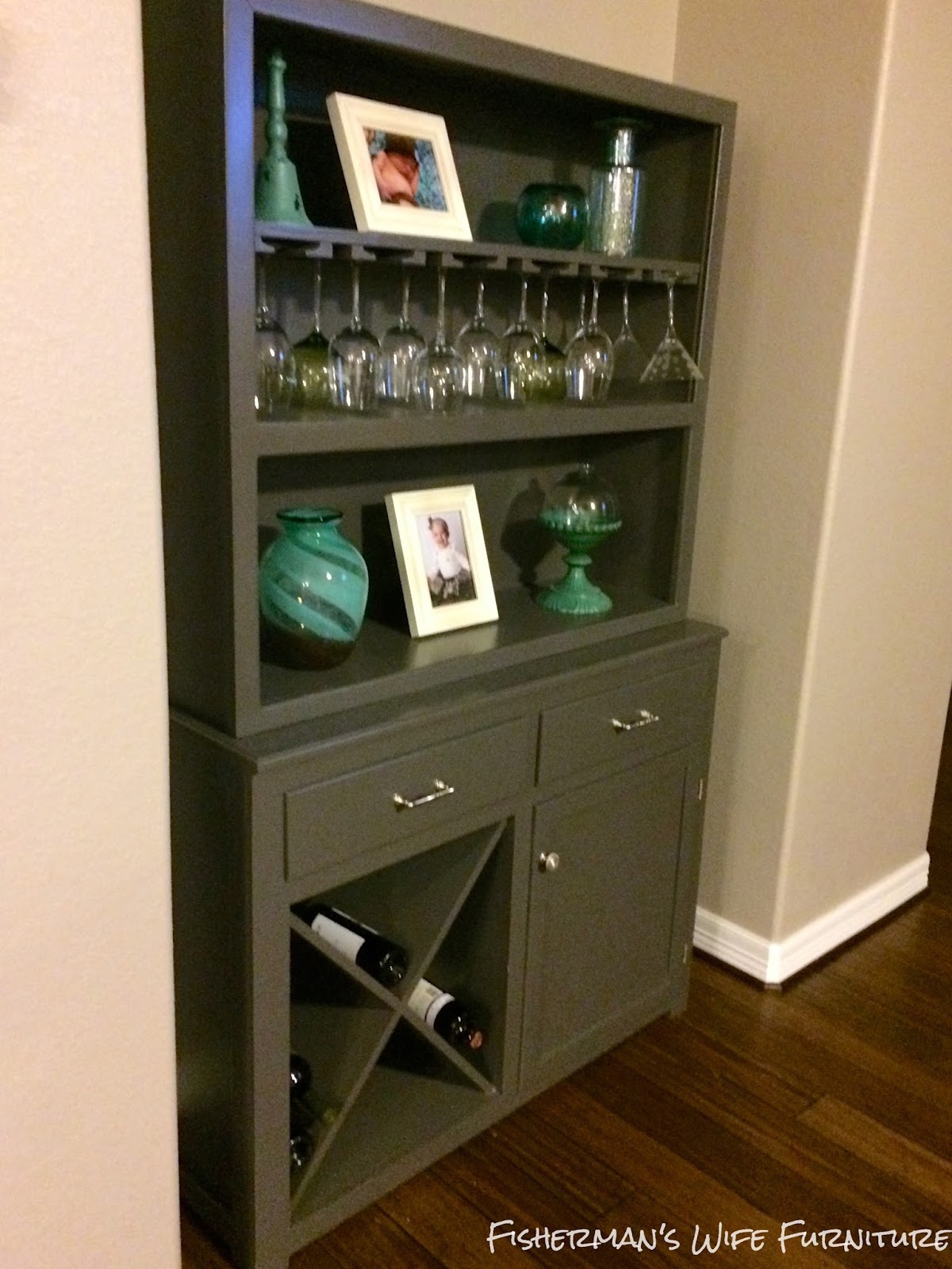 Fisherman's Wife Furniture Hutch to Wine Bar Makeover