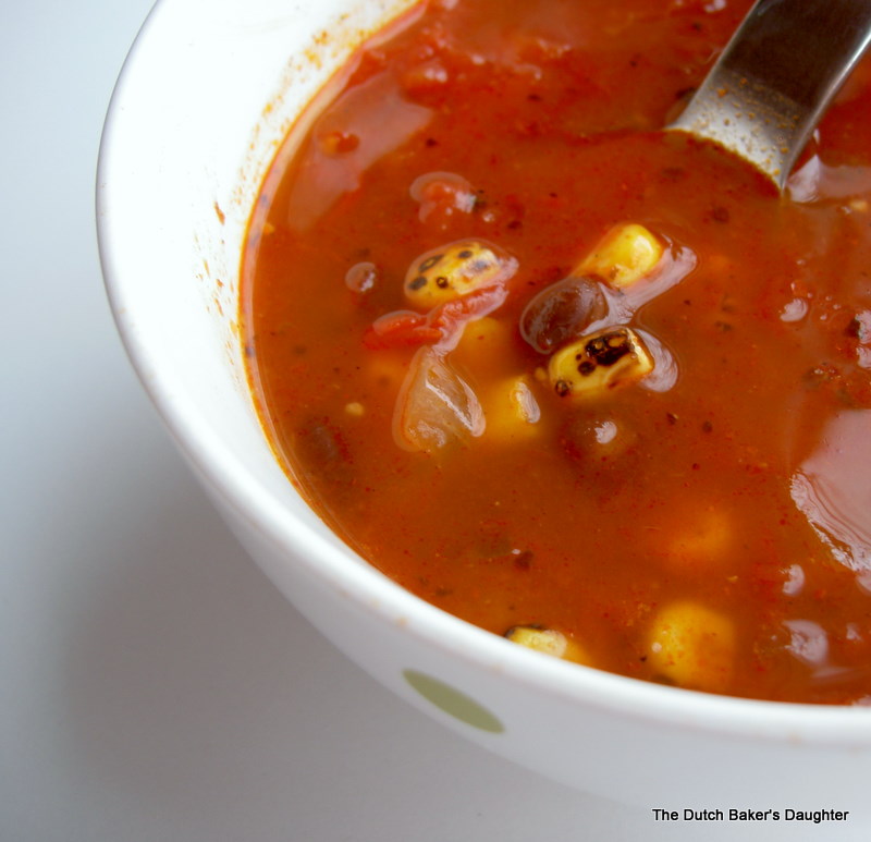 The Dutch Baker's Daughter: Tomato, Corn, and Black Bean Soup