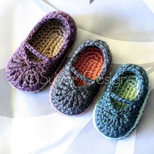 These cute crocheted mary jane shoes!