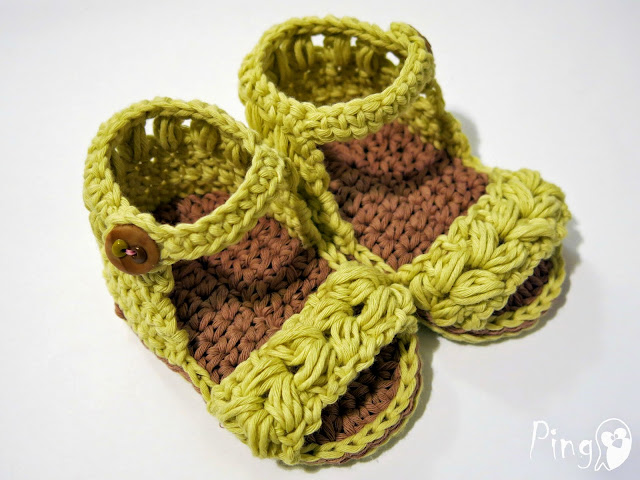 Baby Sandals Vivi - crochet pattern by Pingo - The Pink Penguin