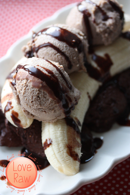 Love Raw Fun with a raw Banana split (nut free!)
