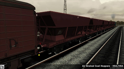 Fastline Simulation - HBA/HEA Coal Hoppers: HBA hopper wagons, newly built at Shildon and ready for their first revenue earning trip.
