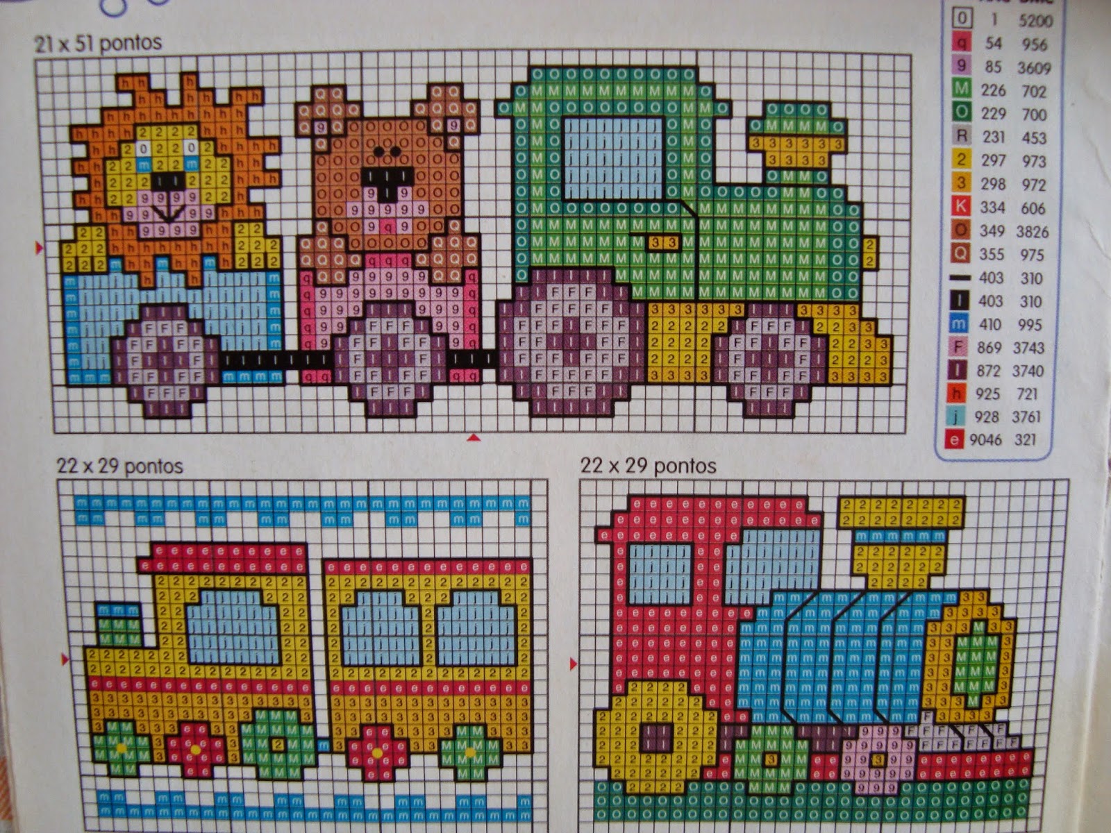 Artes e bordados da Sol: Gráficos de Trenzinhos