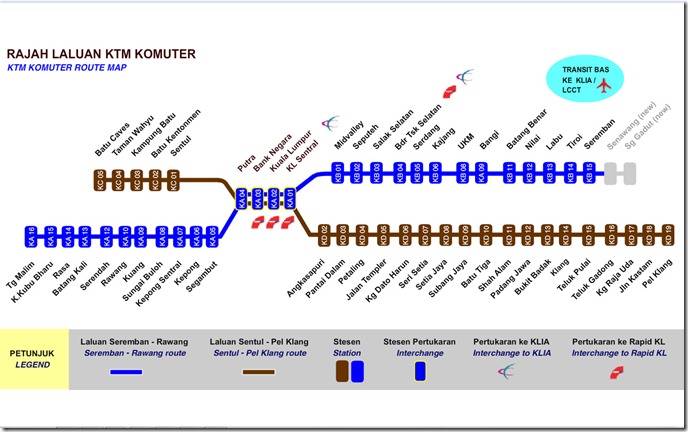 Dreamland Traveller Peta KTM Komuter Kuala Lumpur