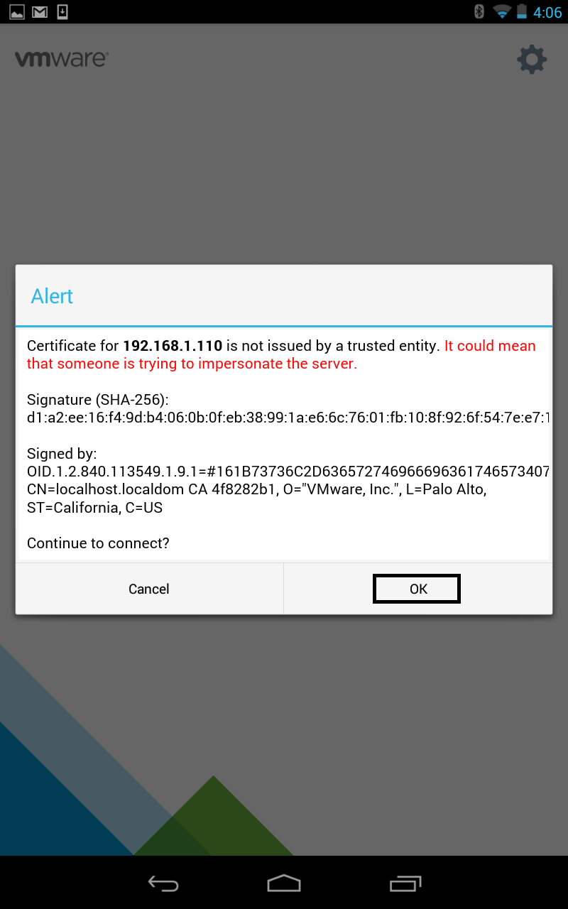 android trusted credentials list