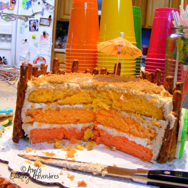 Tequila Sunrise Tiki Cake