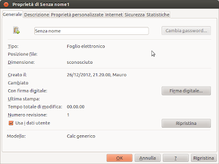 LibreOffice proprietà file