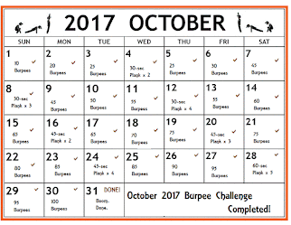 October 2017 Burpees Challenge