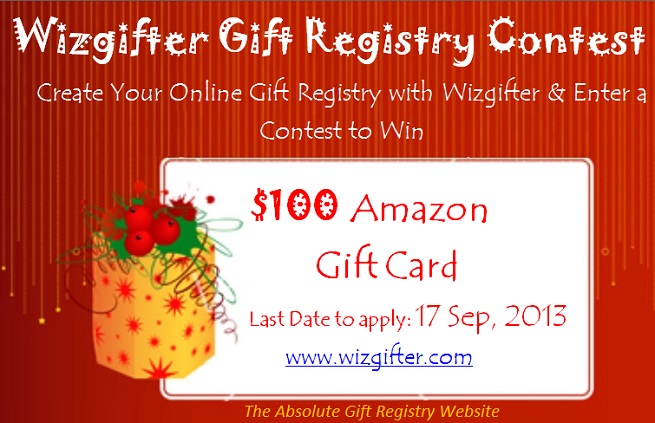 Wizgifter Gift Registry Contest To Win $100 Amazon Gift Coupon