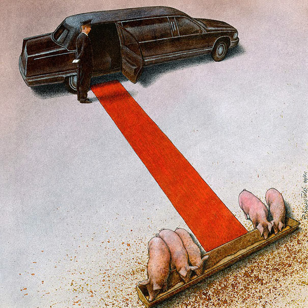 Ilustraciones satíricas reflexionar Pawel Kuczynski