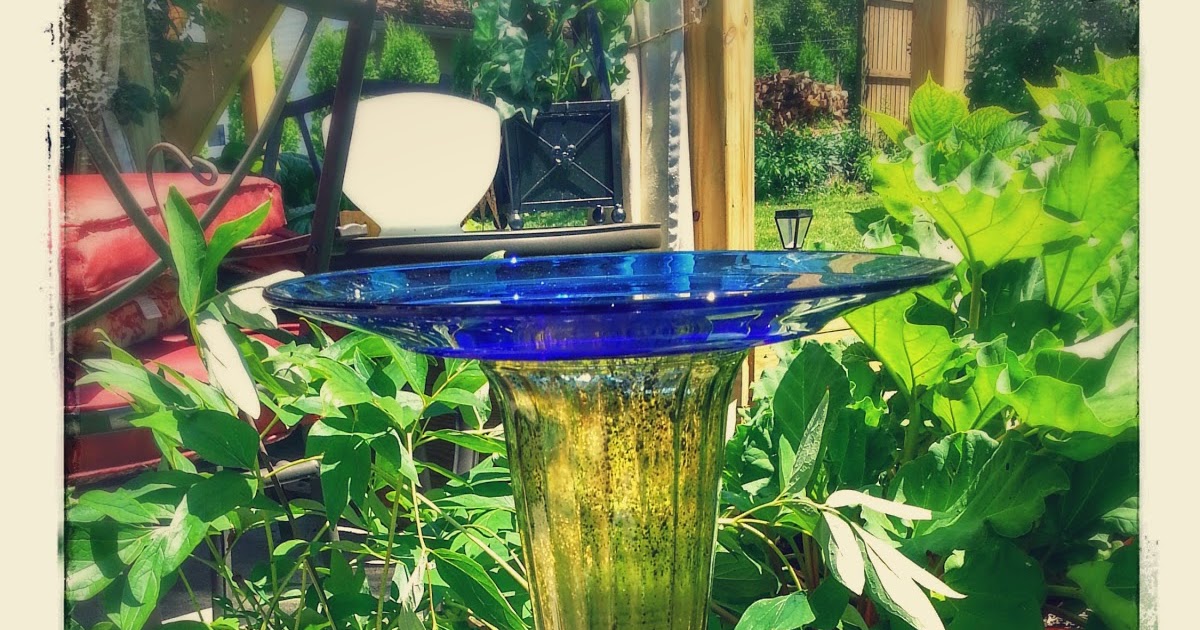 A Creative STARt From junk glass to a beautiful birdbath