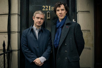 Sherlock: Martin Freeman as Dr. John Watson, Benedict Cumberbatch as Sherlock Holmes