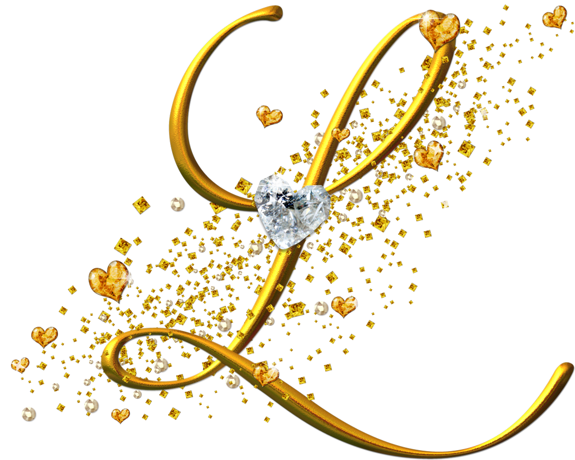 Fundos e PNGs: Alfabeto Dourado