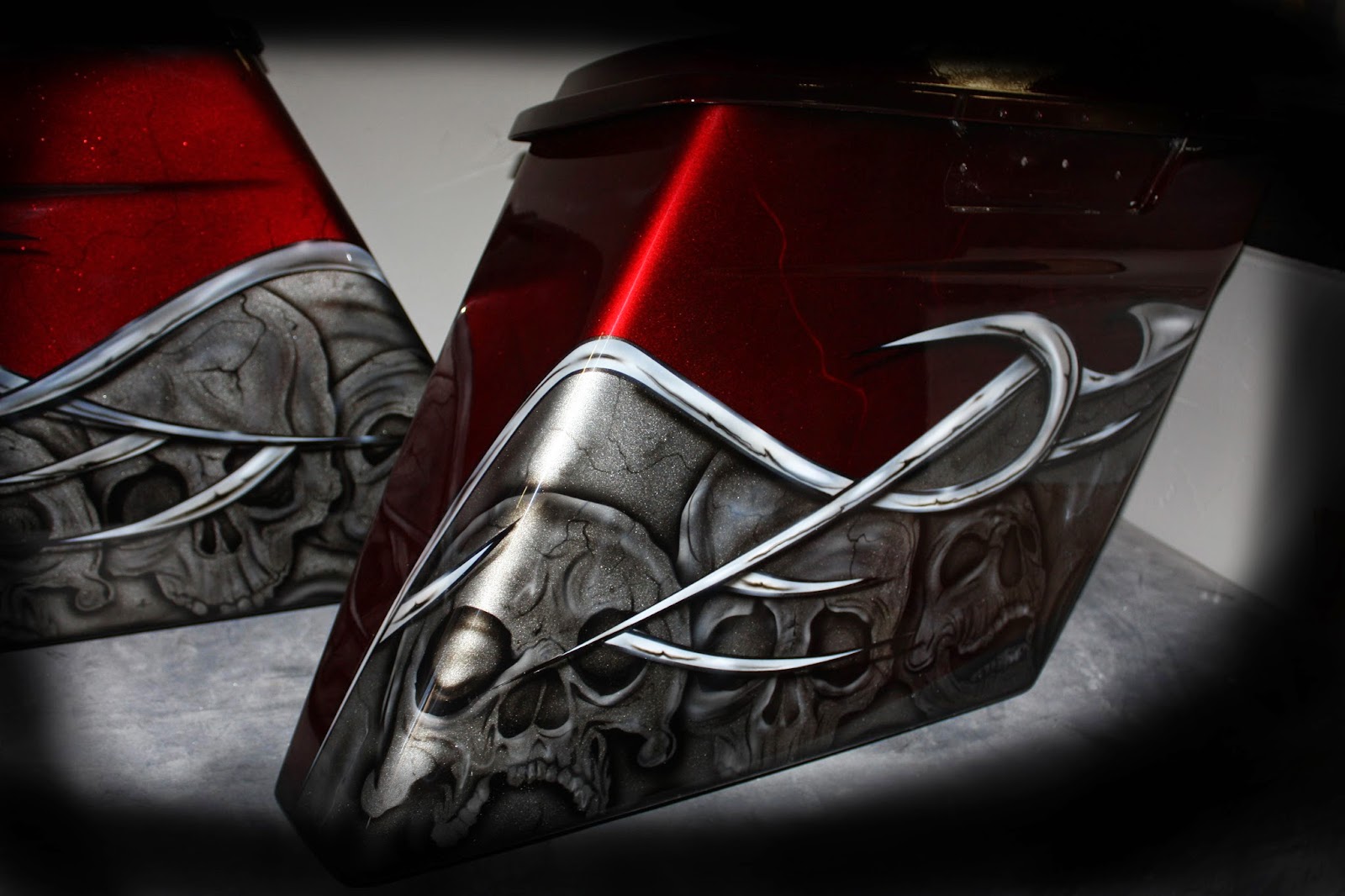 Online Motorcycle Paint Shop Candy Apple Red / Silver with blade graphic