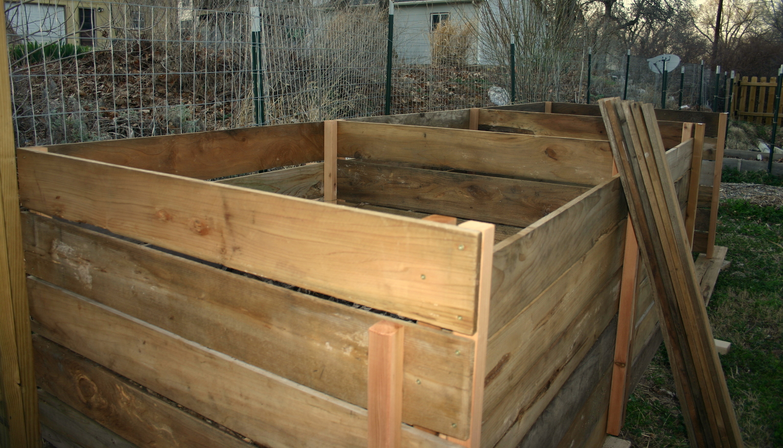 German Jello Salad DIY Compost Bins from Scrap Fence Pickets & Cedar