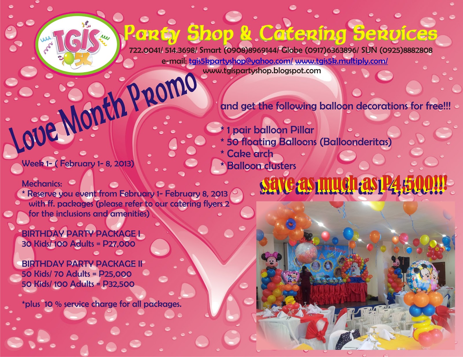 tgis party shop catering services