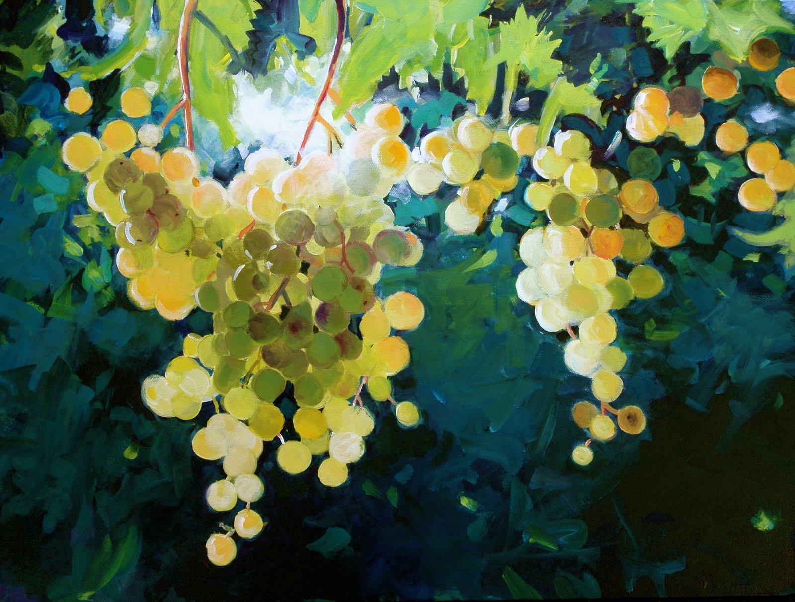 The gallery for > Green Grapes Painting