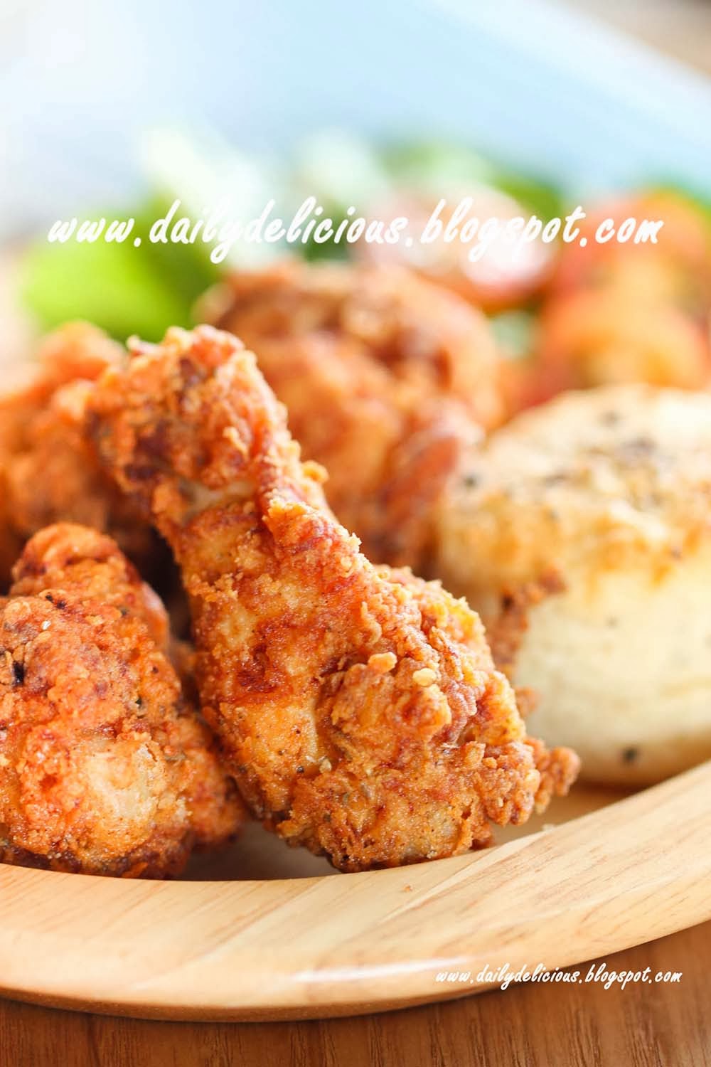 dailydelicious Parmesan Fried chicken drumettes with salt and pepper