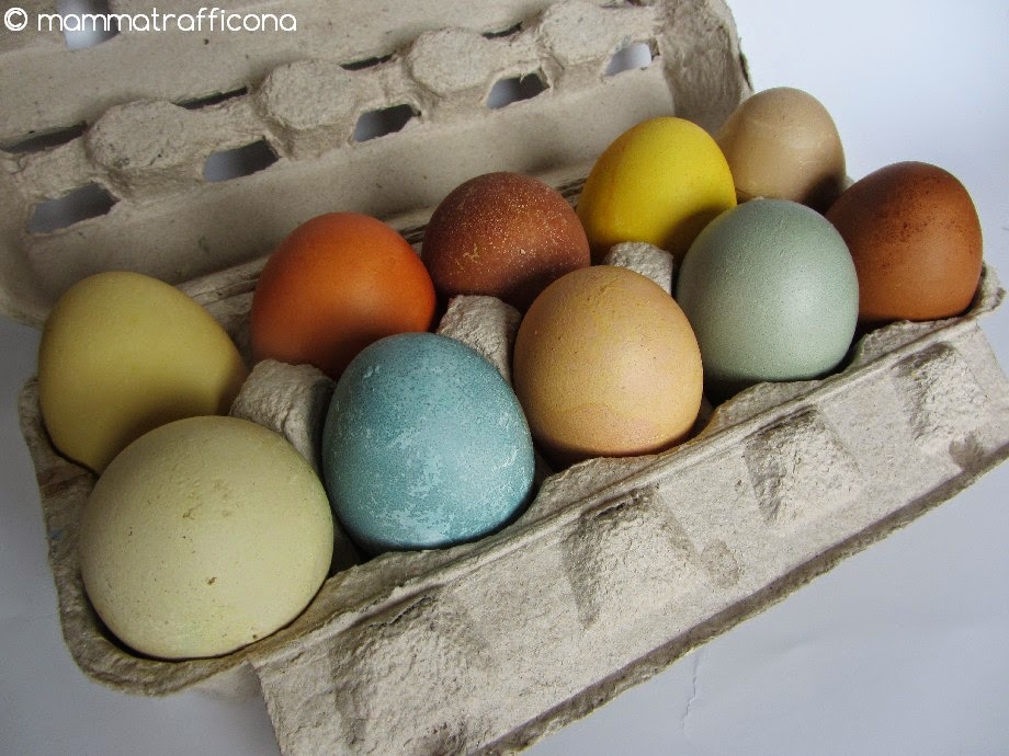 uova colori vegetali naturali natural egg dyeing
