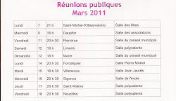 Date des réunions publiques