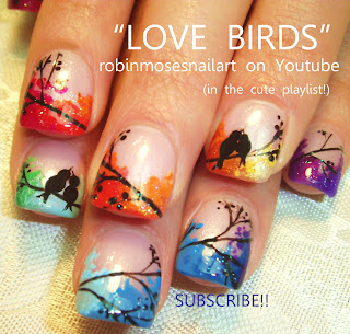 love birds, wedding marble nails, wedding nails, love bird nails, rainbow bird nail, tree of life nail, white swirl nail, no water marbling, marble nails no water, birds in trees, painting birds, lovecats the cure, celebrity wedding nails, ricci nails, how to do nails, nail pics, huge nail gallery,